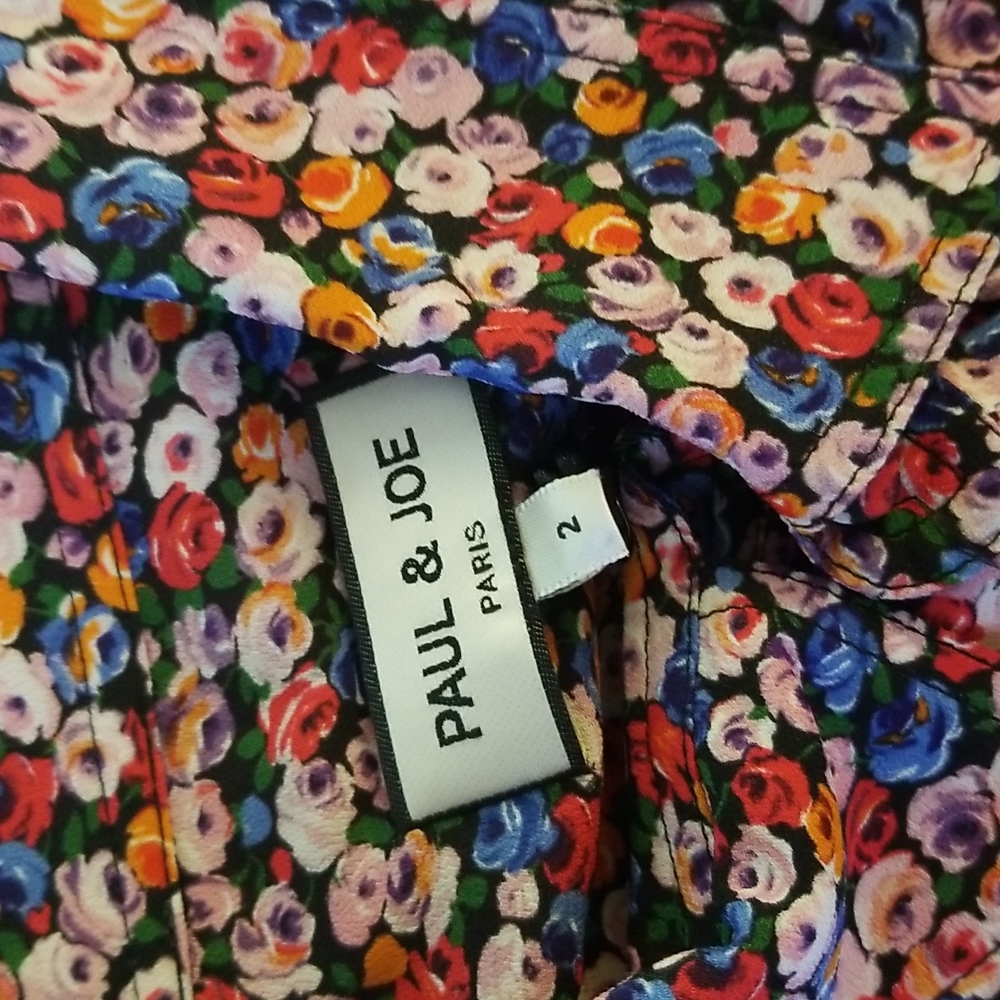 Paul & Joe Floral Button Down Shirt Size M Medium Multicolor Red Pink Bl… - Picture 9 of 9